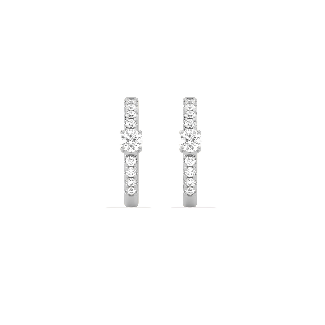 Classic pave diamond huggie hoops