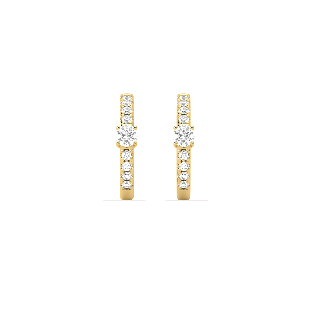 Classic pave diamond huggie hoops