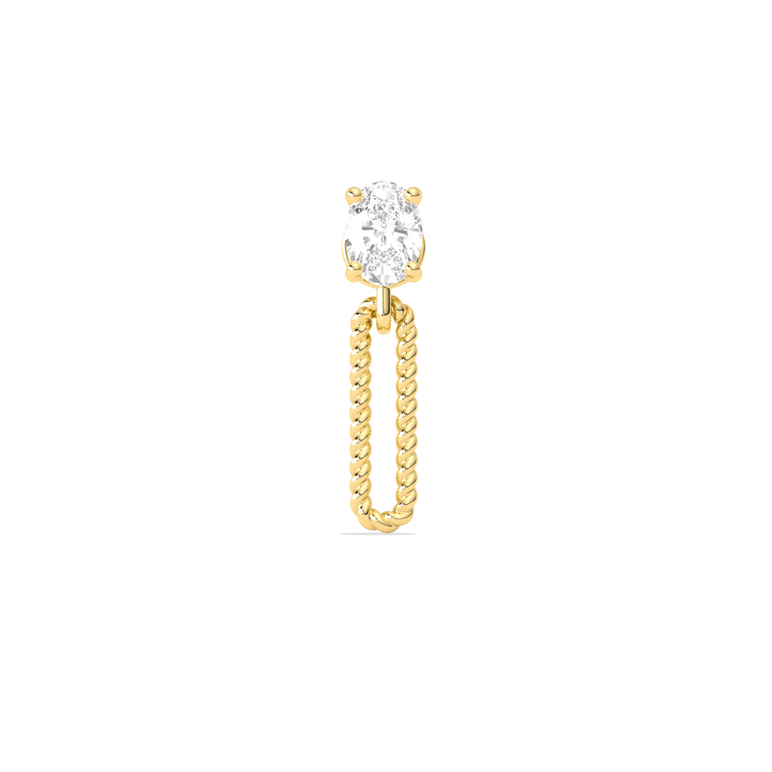 Elegant Oval Cut Diamond Drop Earrings