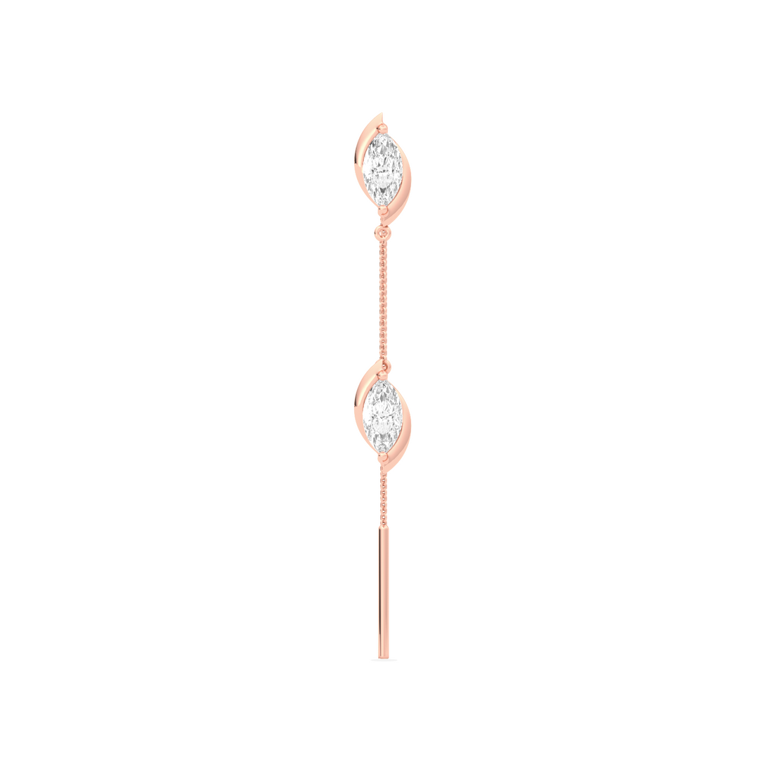Marquise-Cut Double Diamond Threader Earrings