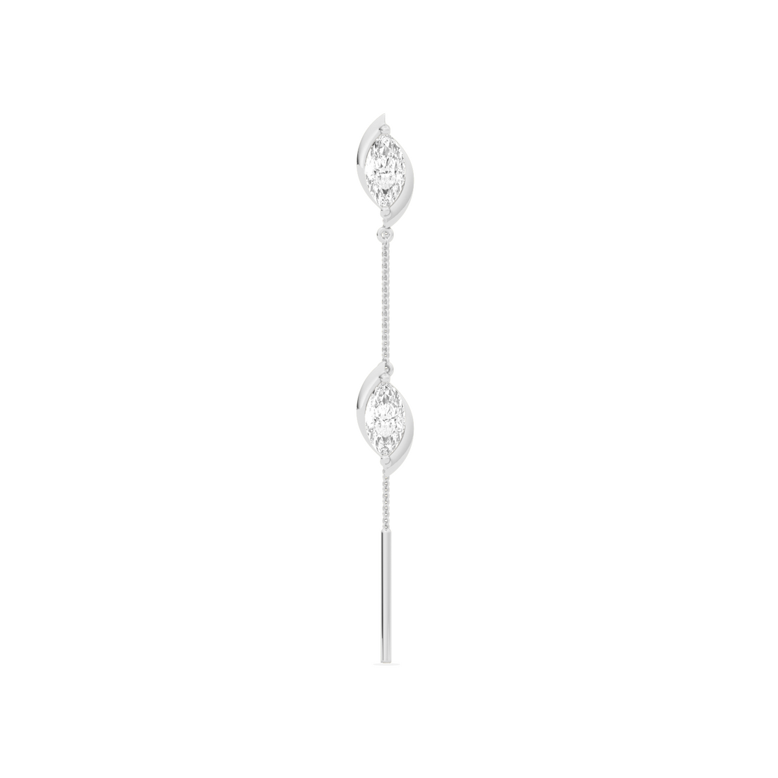 Marquise-Cut Double Diamond Threader Earrings