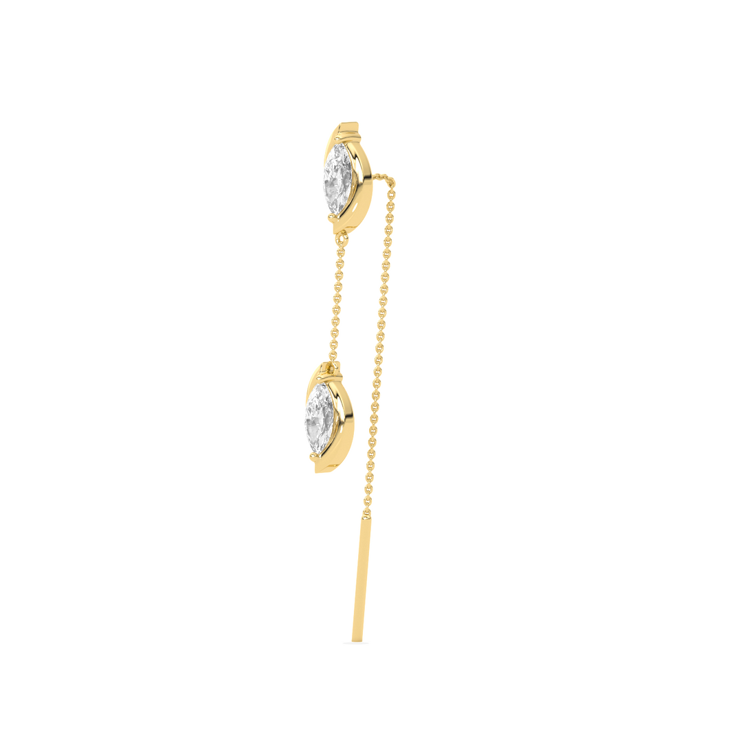 Marquise-Cut Double Diamond Threader Earrings