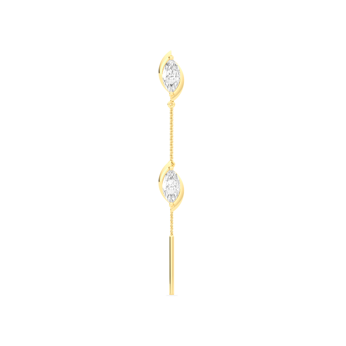 Marquise-Cut Double Diamond Threader Earrings