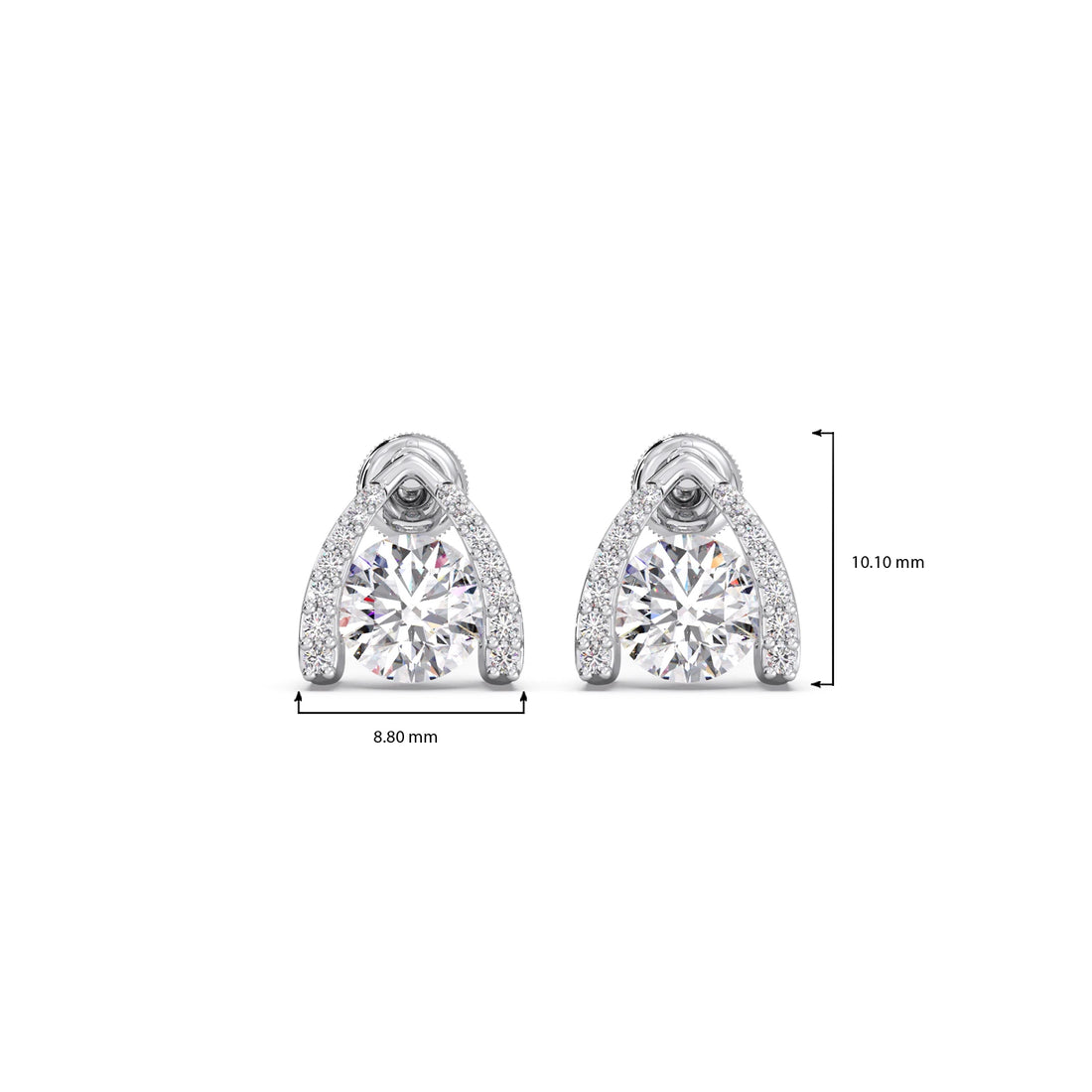 Round Solitaire with Diamond Accent Earrings