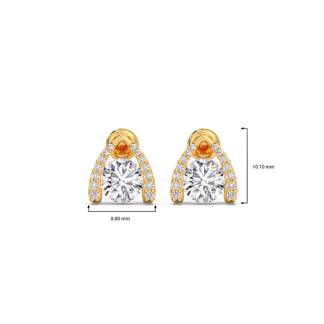 Round Solitaire with Diamond Accent Earrings