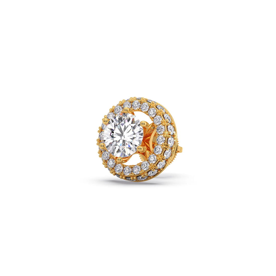3.04ct Halo Solitaire Diamond Earrings