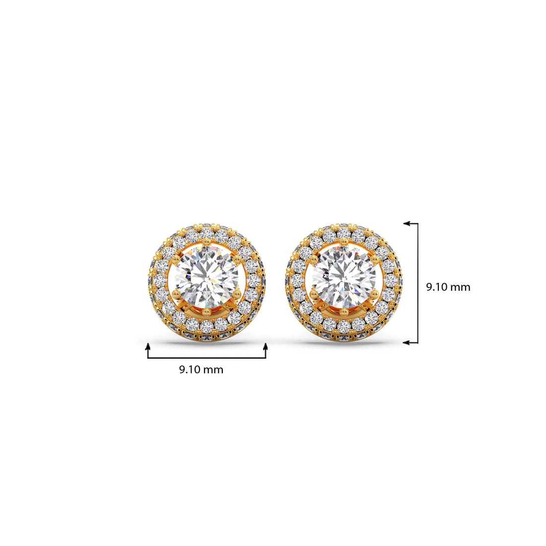 3.04ct Halo Solitaire Diamond Earrings