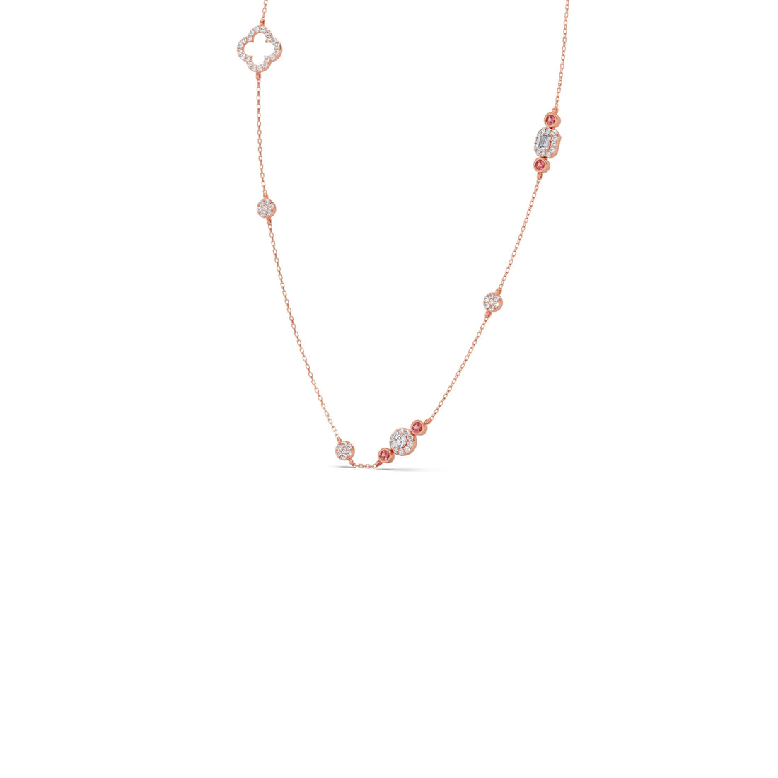 Mixed Shape Diamond and Gemstone Necklace