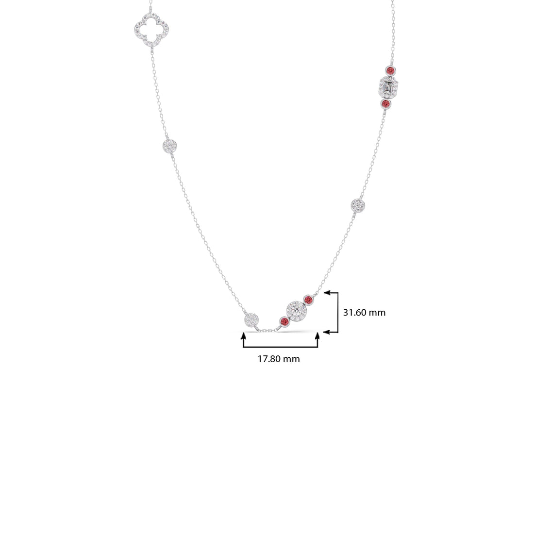 Mixed Shape Diamond and Gemstone Necklace
