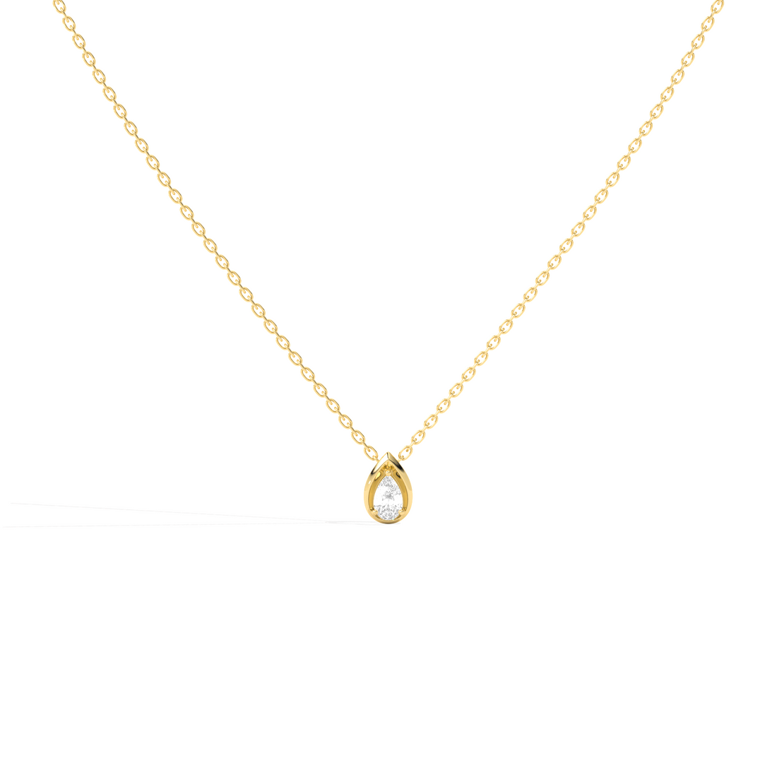 Pear Shape Diamond Pendant Necklace