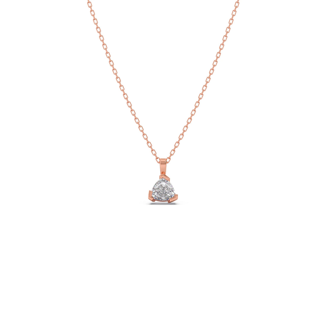 Half Bezel Set Trillion Cut Solitaire Pendant Necklace