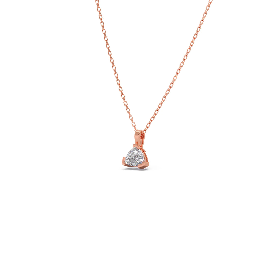 Half Bezel Set Trillion Cut Solitaire Pendant Necklace