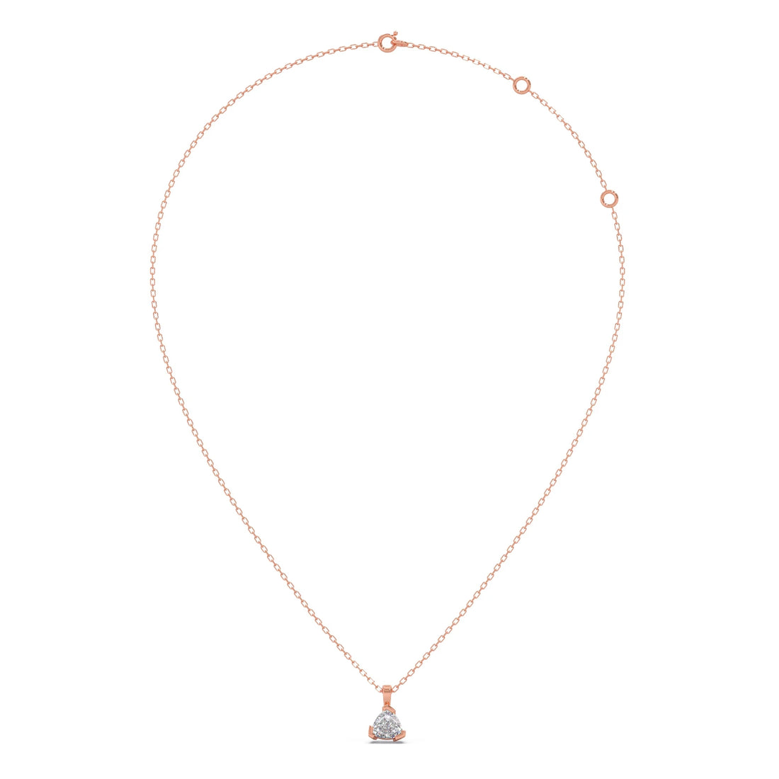 Half Bezel Set Trillion Cut Solitaire Pendant Necklace