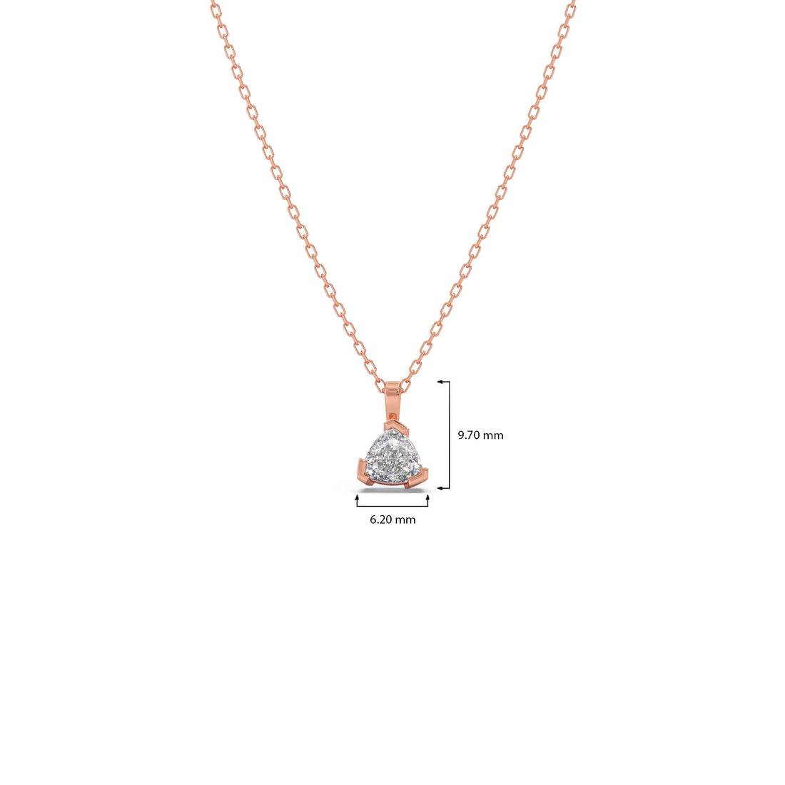 Half Bezel Set Trillion Cut Solitaire Pendant Necklace