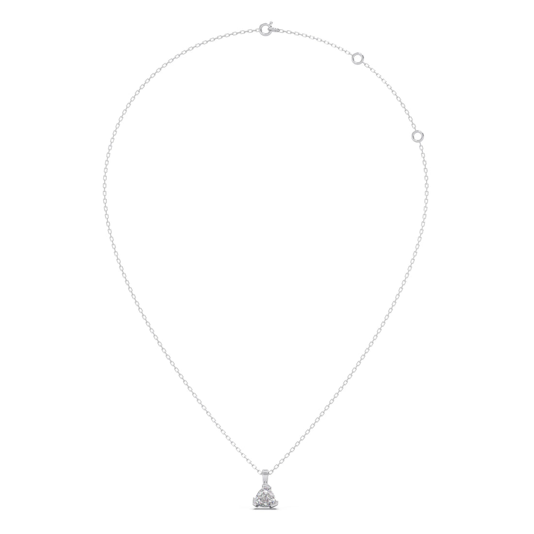 Half Bezel Set Trillion Cut Solitaire Pendant Necklace