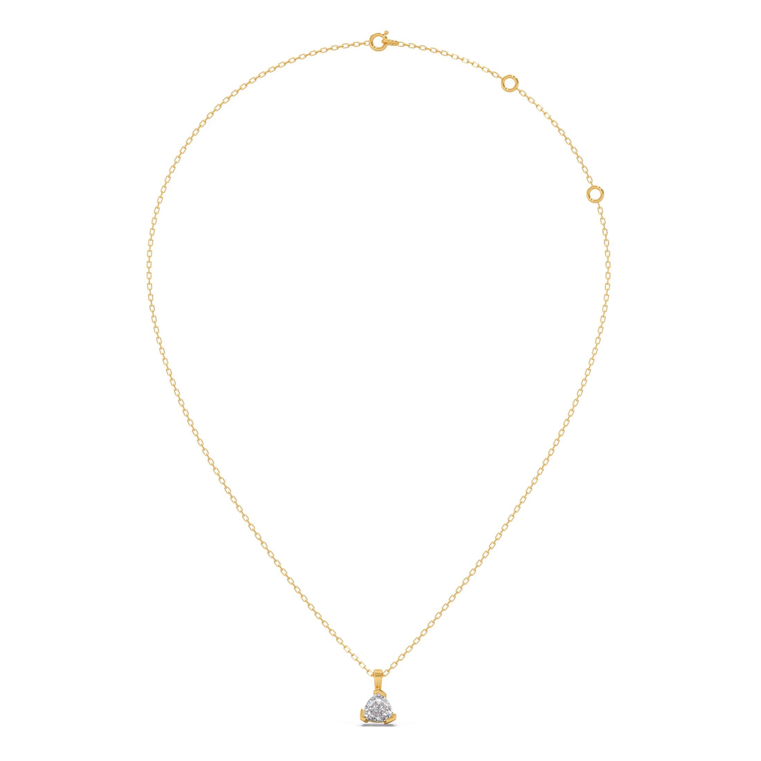 Half Bezel Set Trillion Cut Solitaire Pendant Necklace