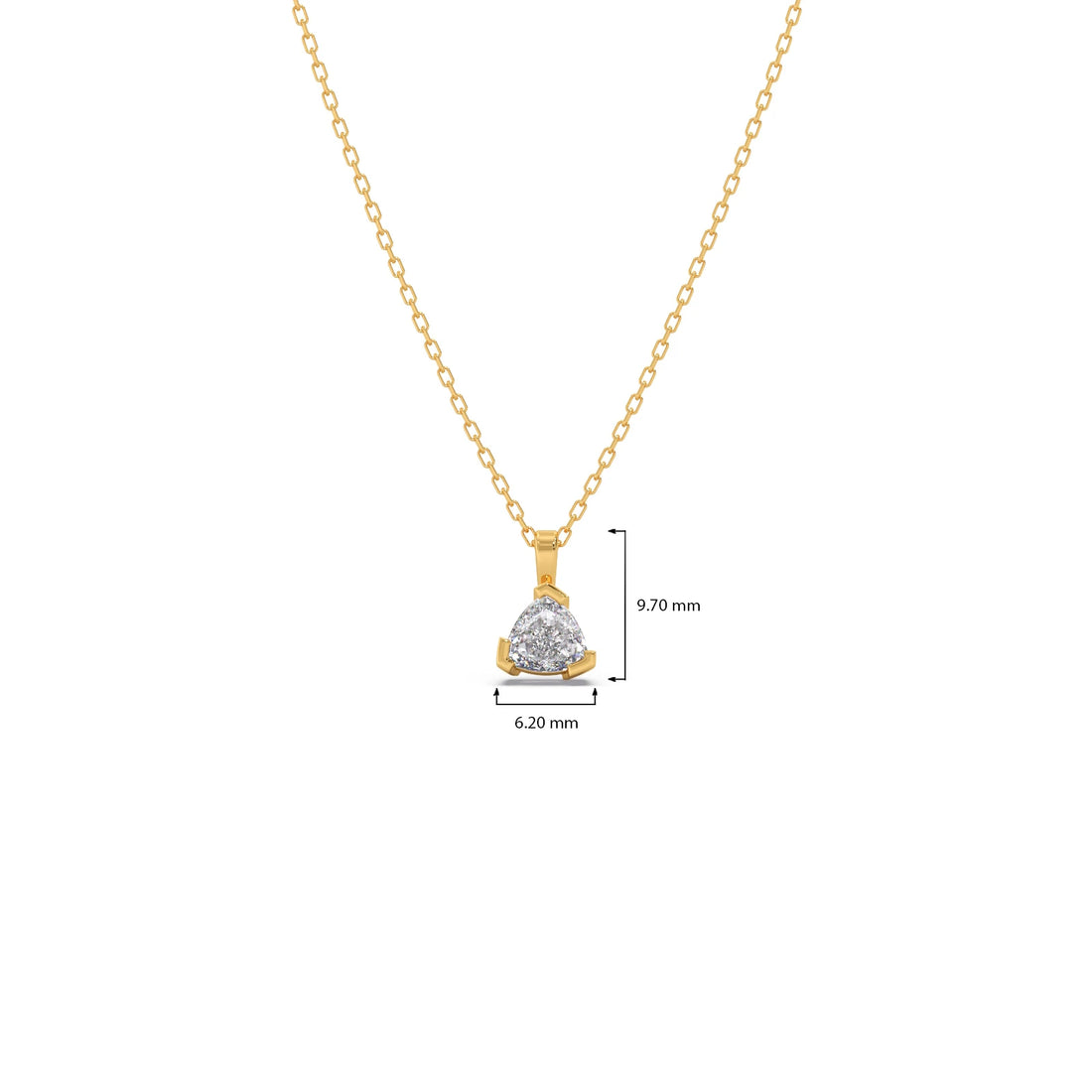Half Bezel Set Trillion Cut Solitaire Pendant Necklace