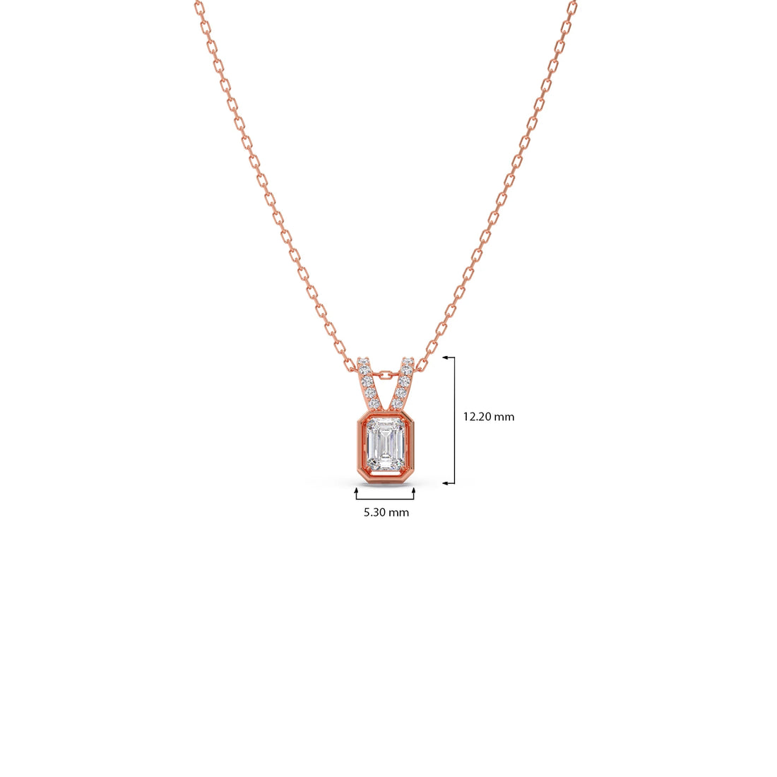 Emerald-Cut Diamond Accent Pendant Necklace