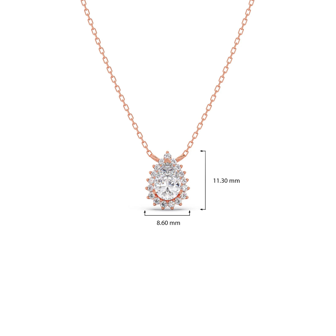 Pear-Shaped Solitaire Pendant Necklace – 7.4x5mm