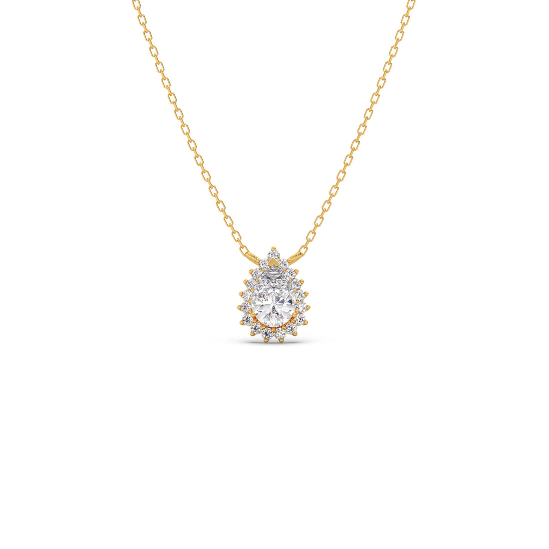 Pear-Shaped Solitaire Pendant Necklace – 7.4x5mm