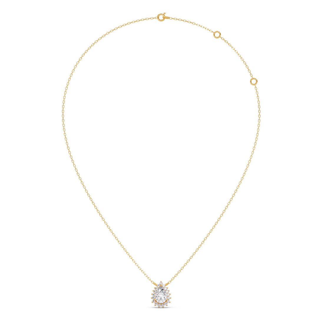 Pear-Shaped Solitaire Pendant Necklace – 7.4x5mm