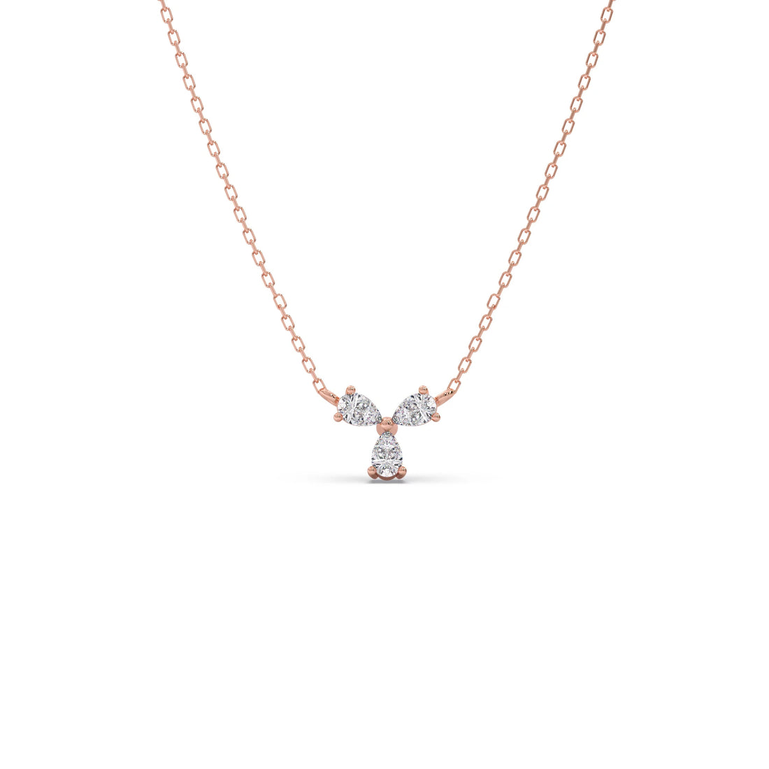Triple Pear Diamond Cluster Necklace