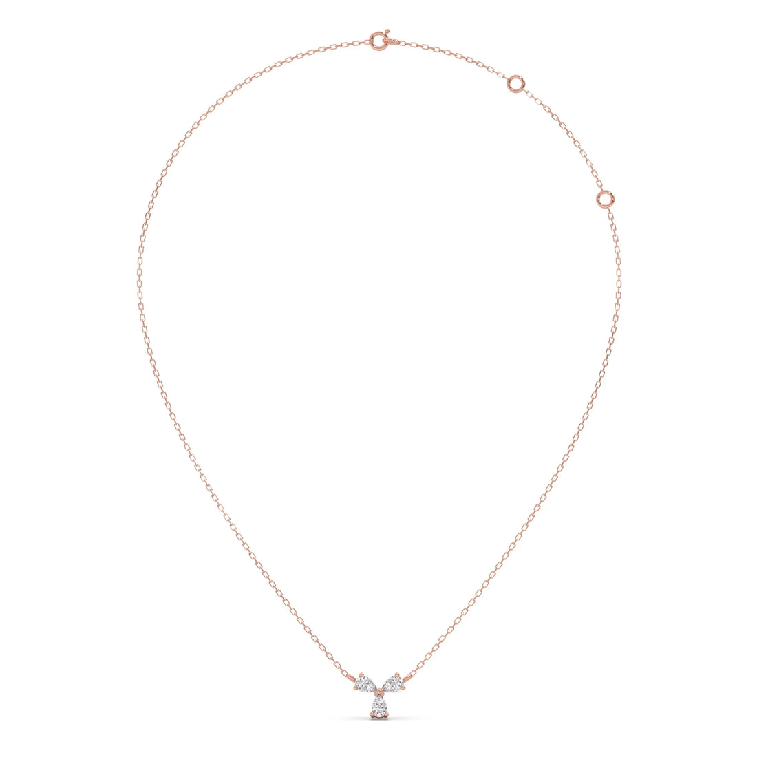Triple Pear Diamond Cluster Necklace