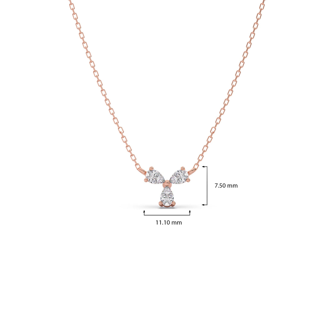 Triple Pear Diamond Cluster Necklace