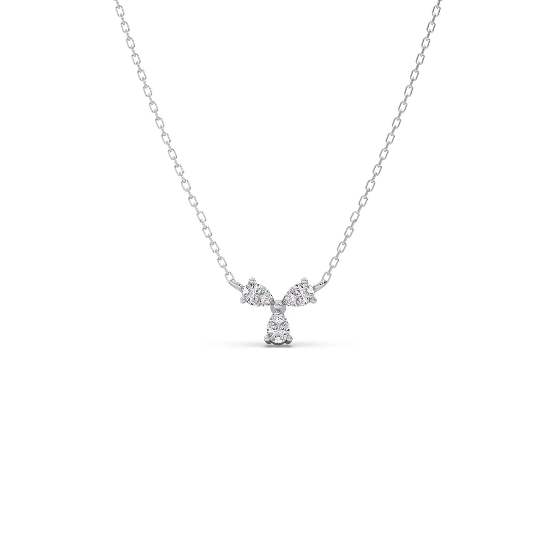 Triple Pear Diamond Cluster Necklace