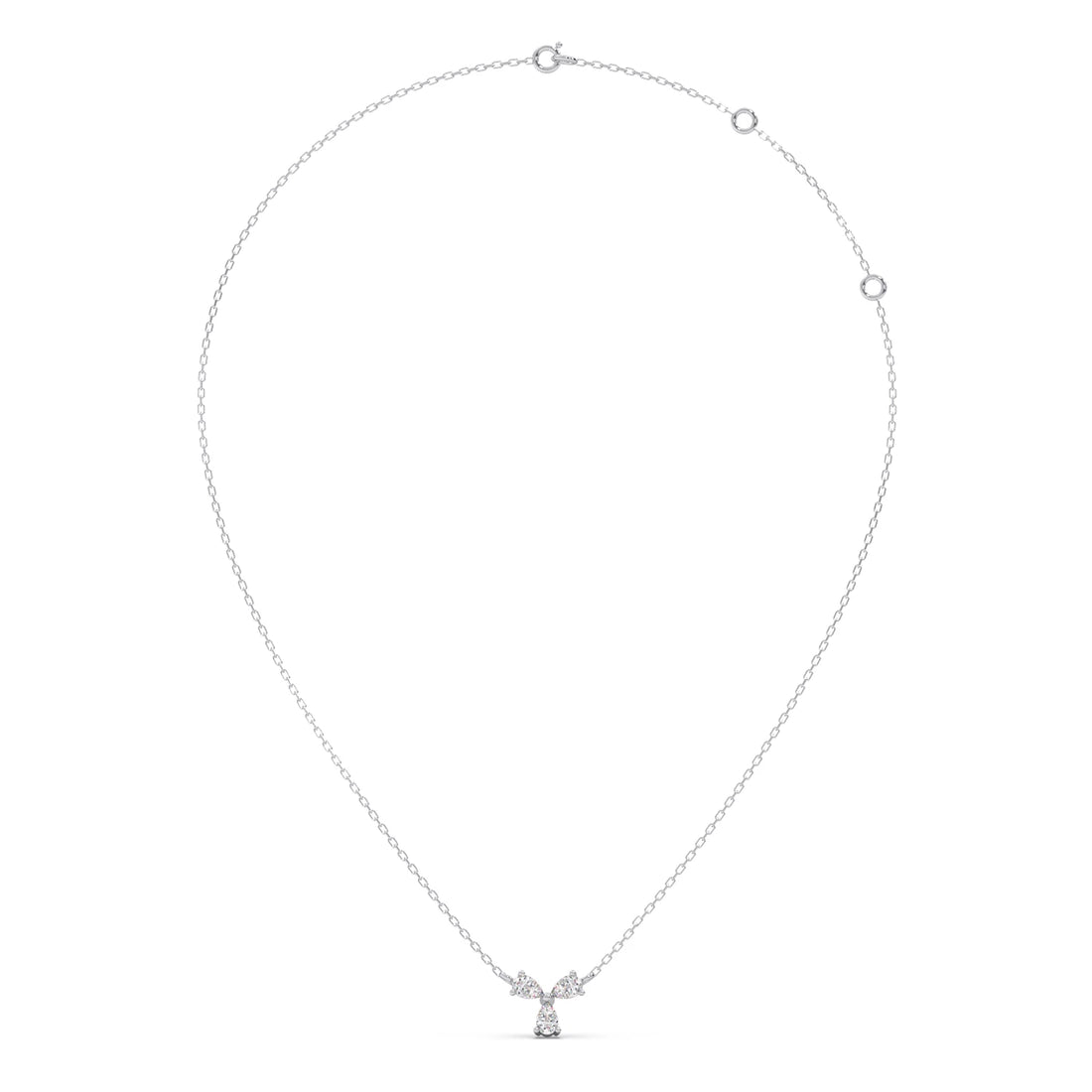 Triple Pear Diamond Cluster Necklace