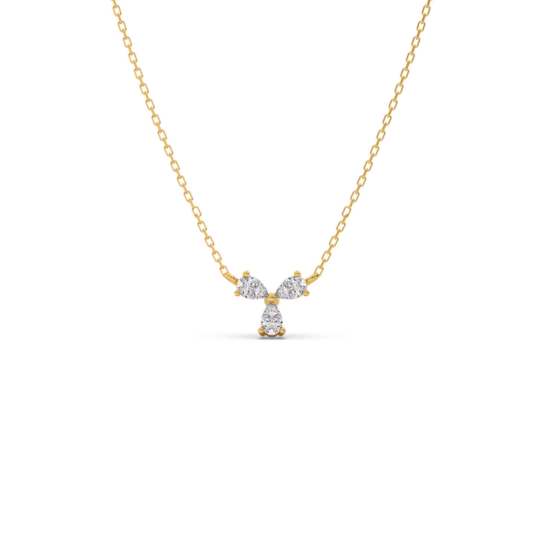 Triple Pear Diamond Cluster Necklace