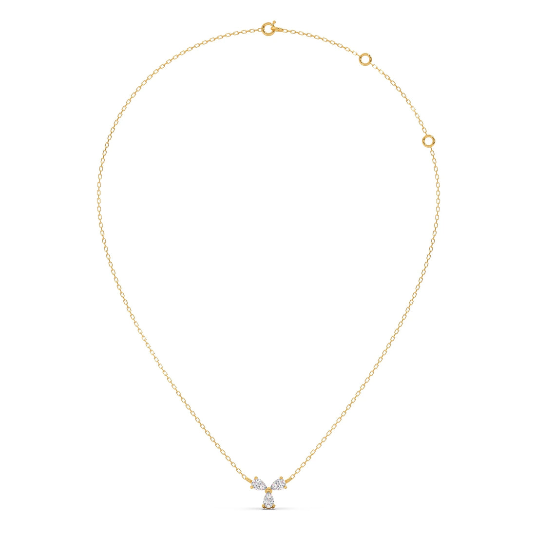 Triple Pear Diamond Cluster Necklace