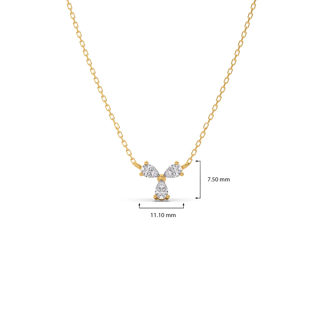 Triple Pear Diamond Cluster Necklace