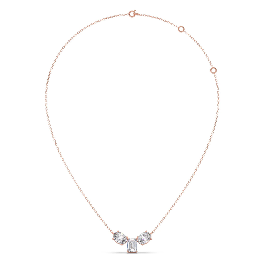 Oval & Emerald-Cut Elegant Necklace