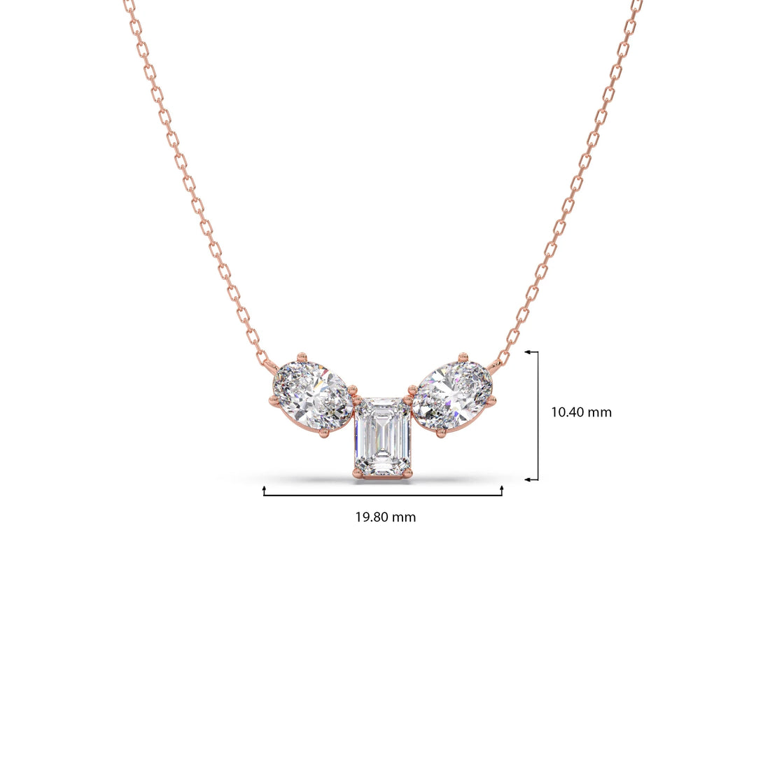 Oval & Emerald-Cut Elegant Necklace
