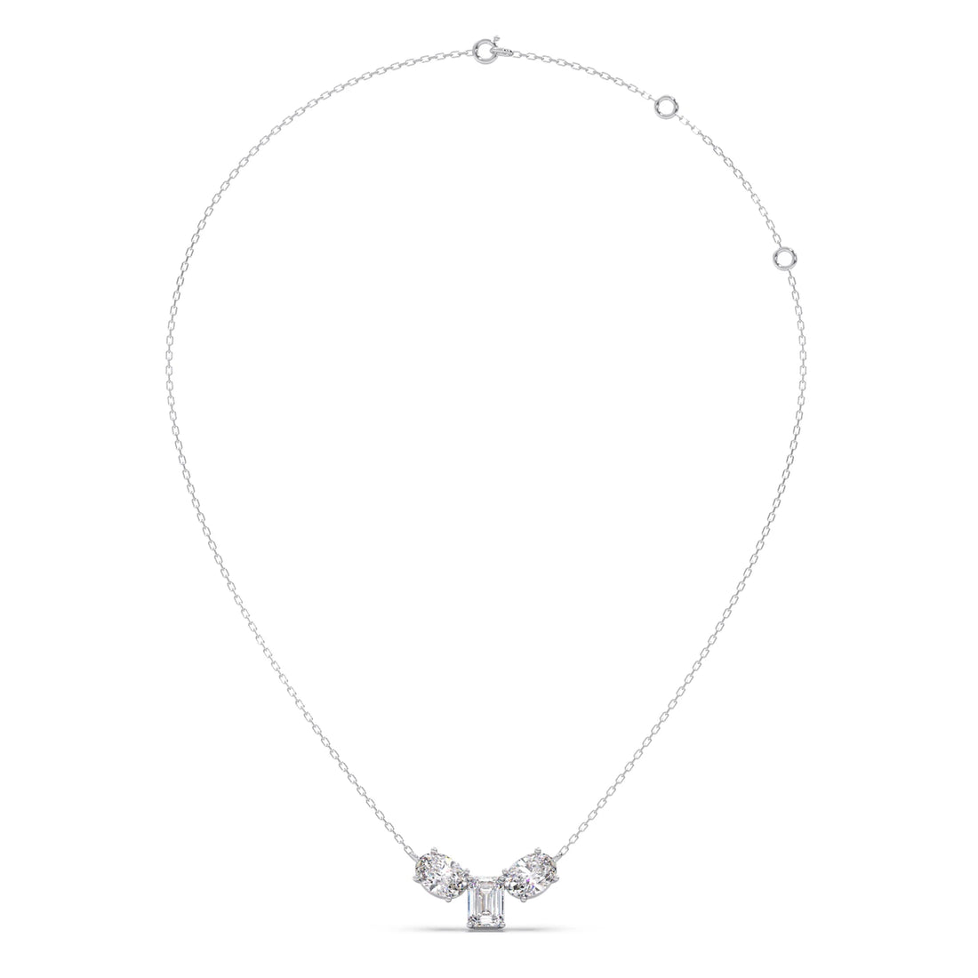 Oval & Emerald-Cut Elegant Necklace