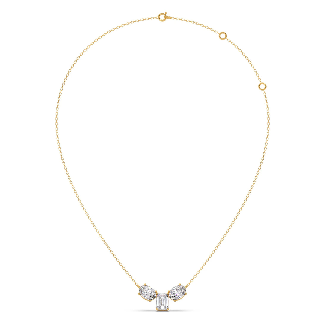 Oval & Emerald-Cut Elegant Necklace