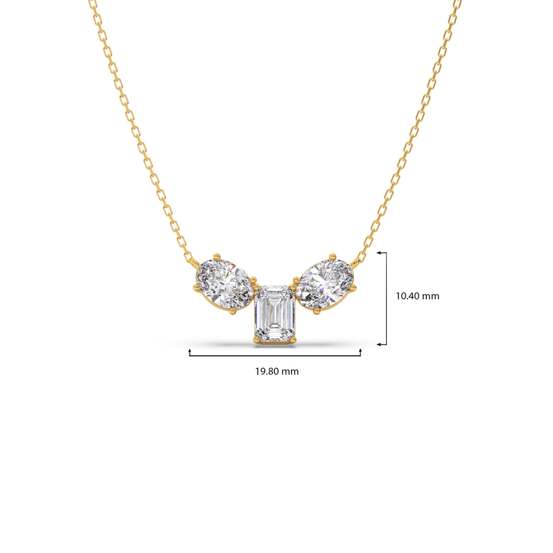 Oval & Emerald-Cut Elegant Necklace