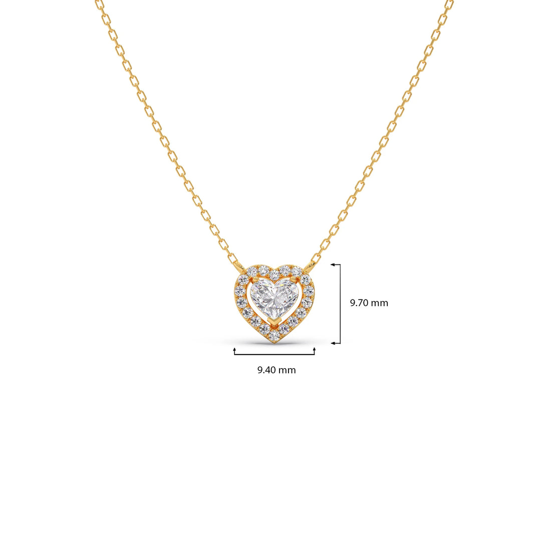 Heart-Shaped Halo Diamond Pendant Necklace