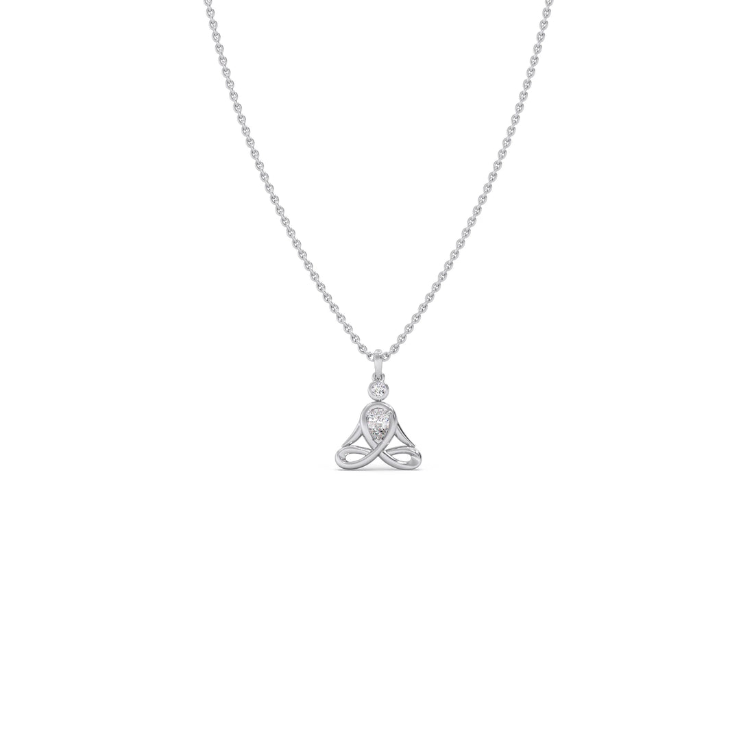 Lotus Pose Yoga Diamond Pendant Necklace