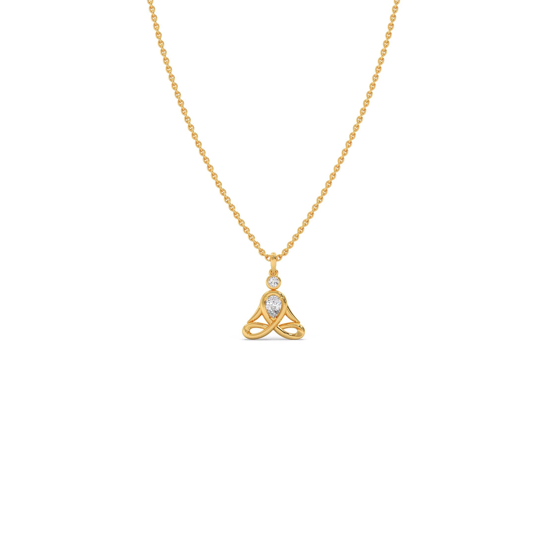 Lotus Pose Yoga Diamond Pendant Necklace