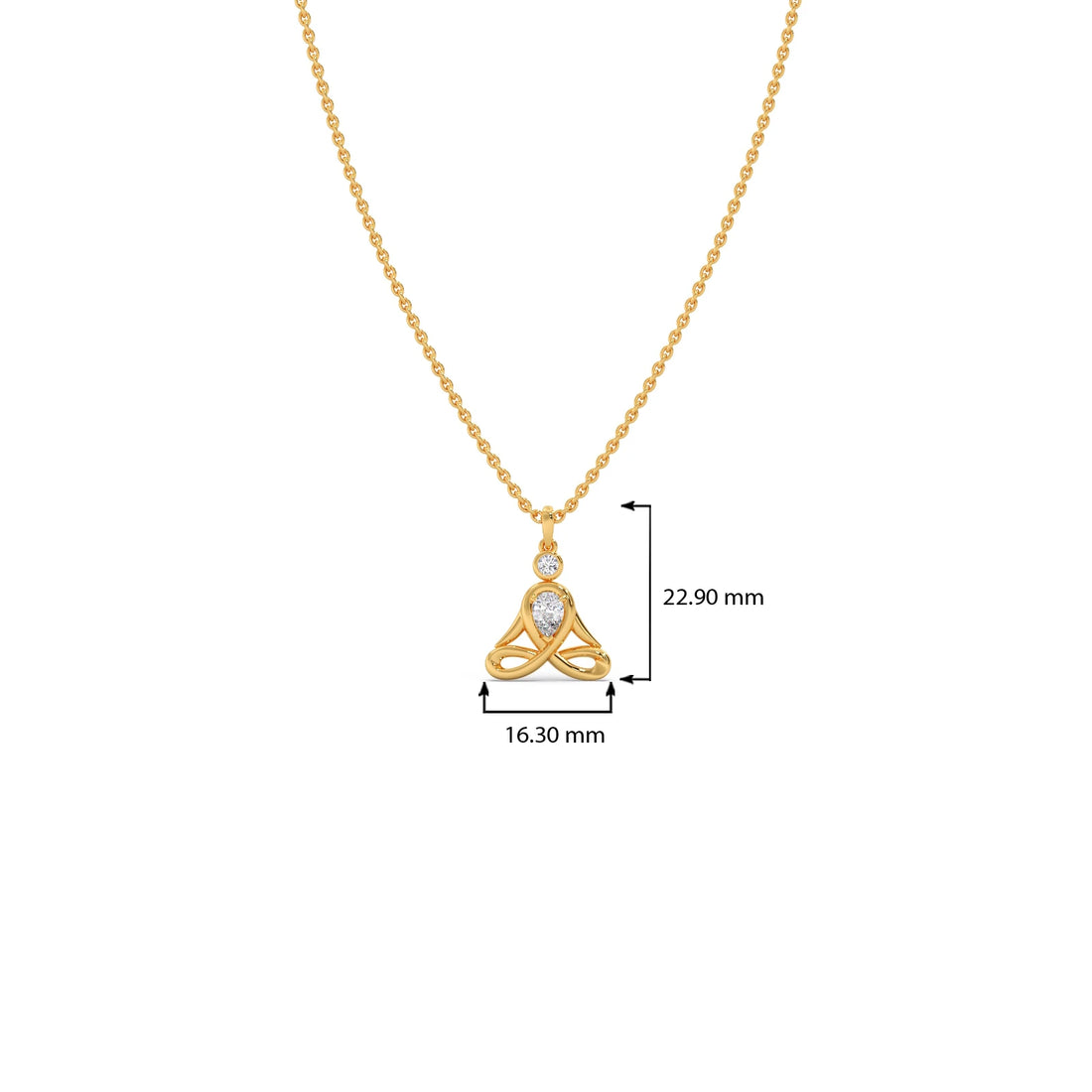 Lotus Pose Yoga Diamond Pendant Necklace