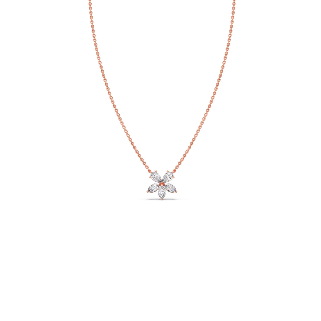 Floral Marquise & Pear Diamond Pendant