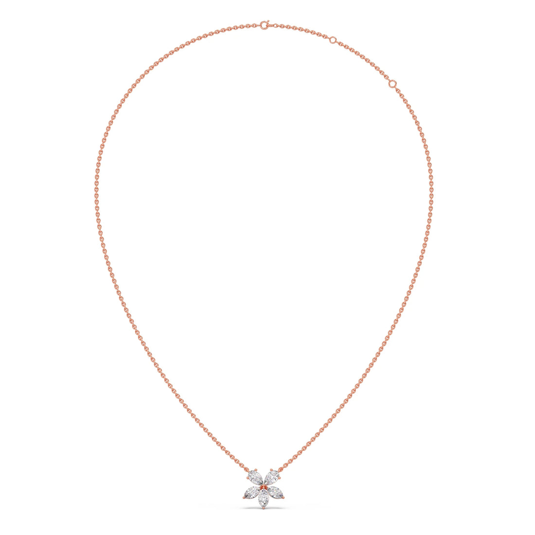 Floral Marquise & Pear Diamond Pendant