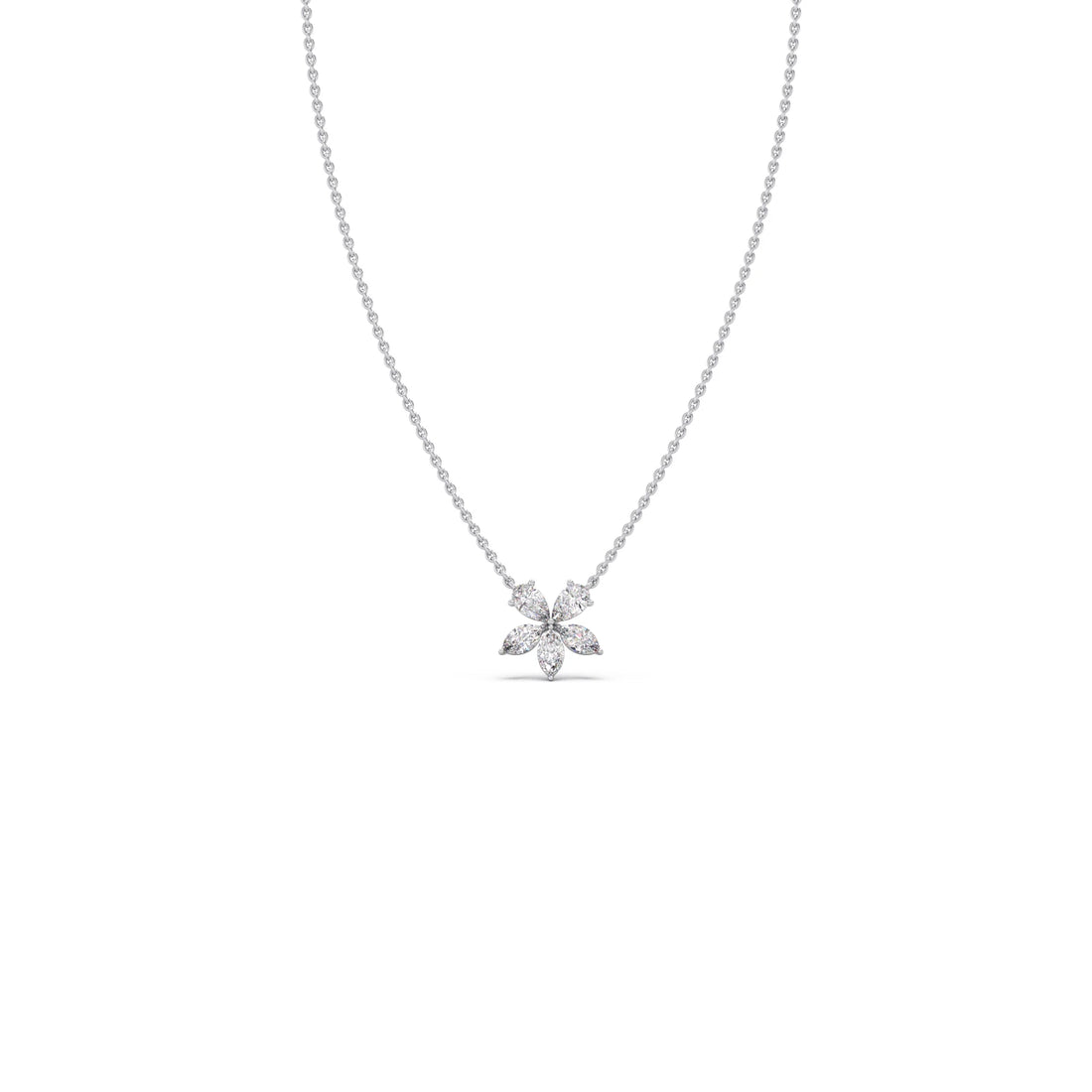 Floral Marquise & Pear Diamond Pendant