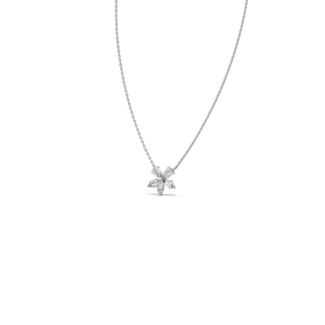 Floral Marquise & Pear Diamond Pendant