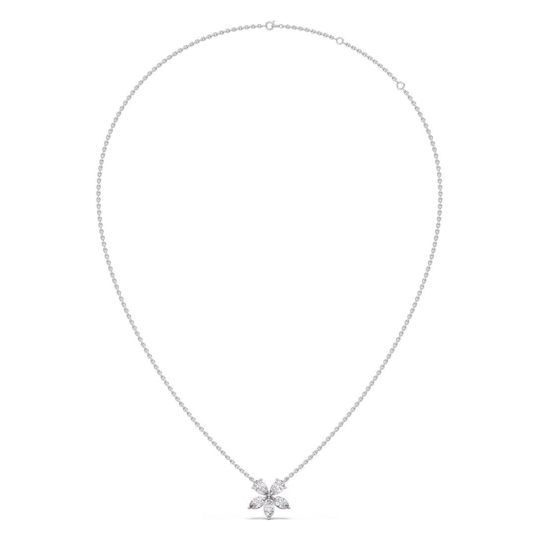 Floral Marquise & Pear Diamond Pendant