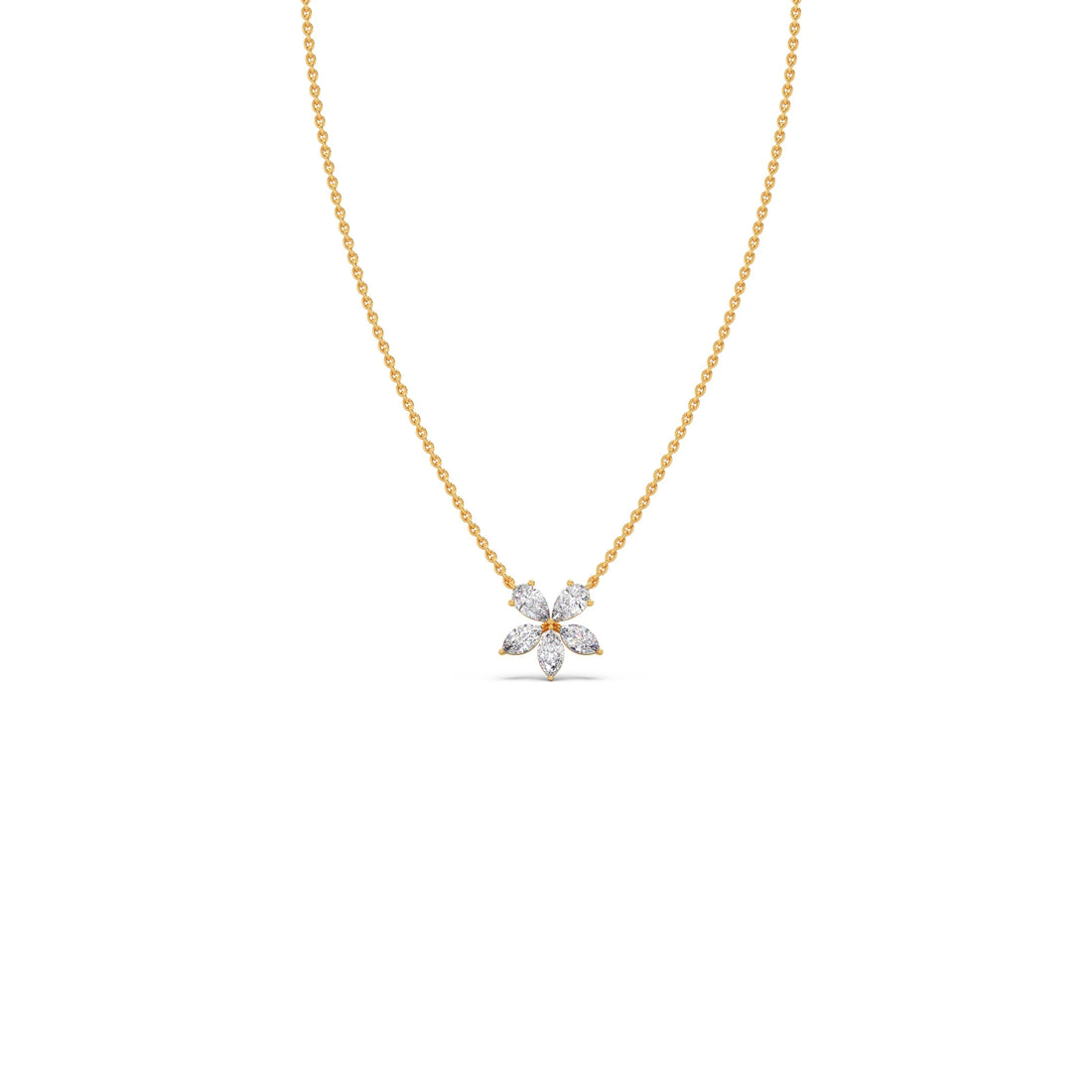 Floral Marquise & Pear Diamond Pendant