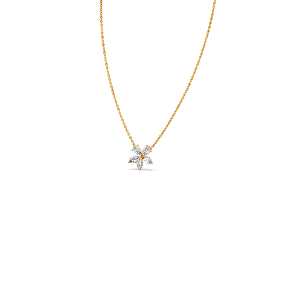Floral Marquise & Pear Diamond Pendant
