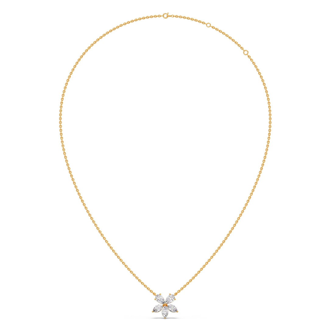 Floral Marquise & Pear Diamond Pendant